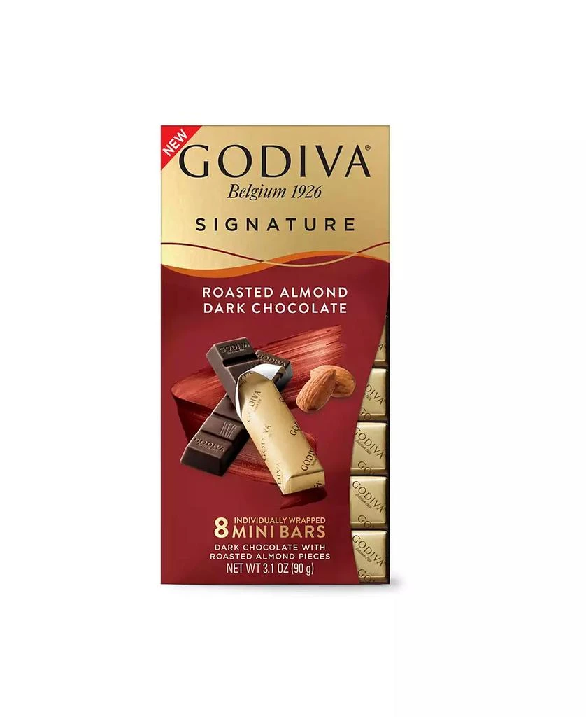 Godiva Set of 12, Signature Roasted Almond Dark Chocolate Mini Bars 3
