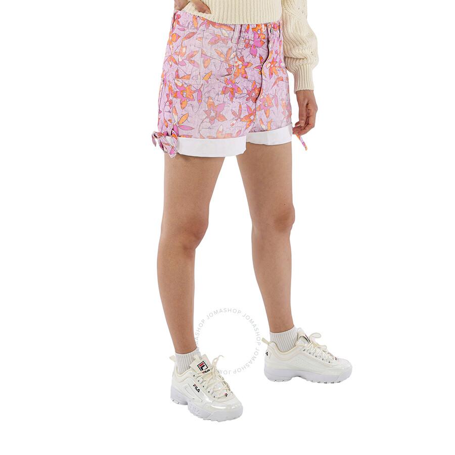 Isabel Marant Ladies Floral Print Naesqui Cotton Denim Shorts