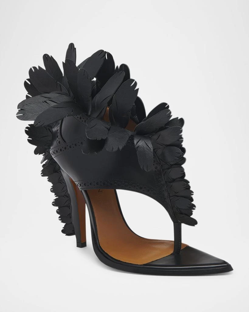 McQueen Leather Feather Thong Sandals 3