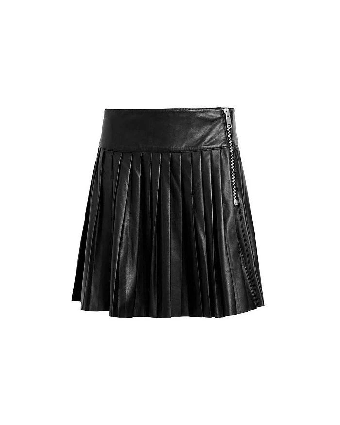 ALL SAINTS Vena Lea Leather Kilt Skirt 8