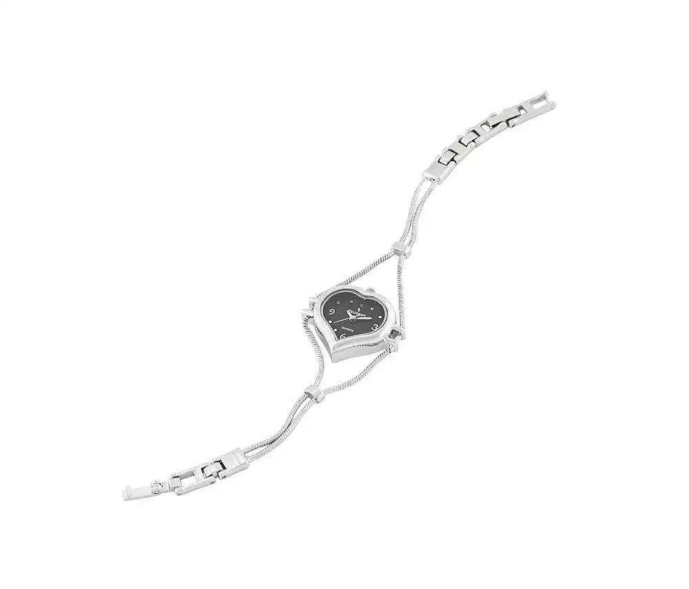 Peugeot Womens Silver colored Wire Watch with Black dial