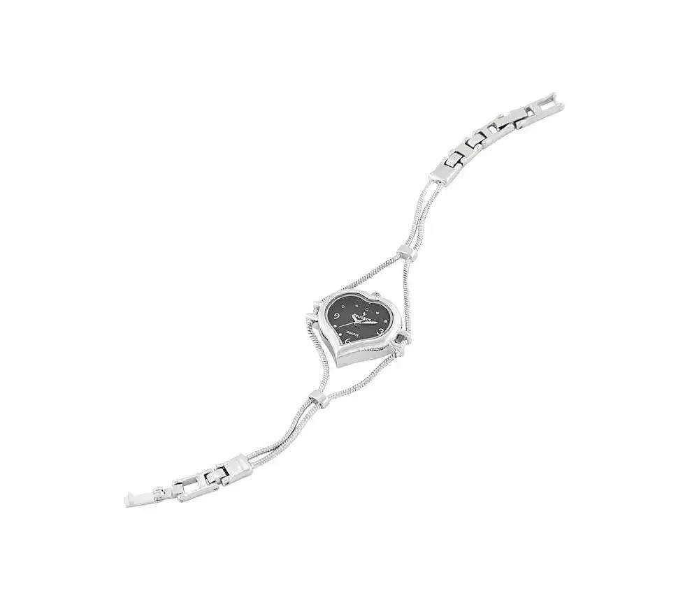 Peugeot Womens Silver colored Wire Watch with Black dial 1