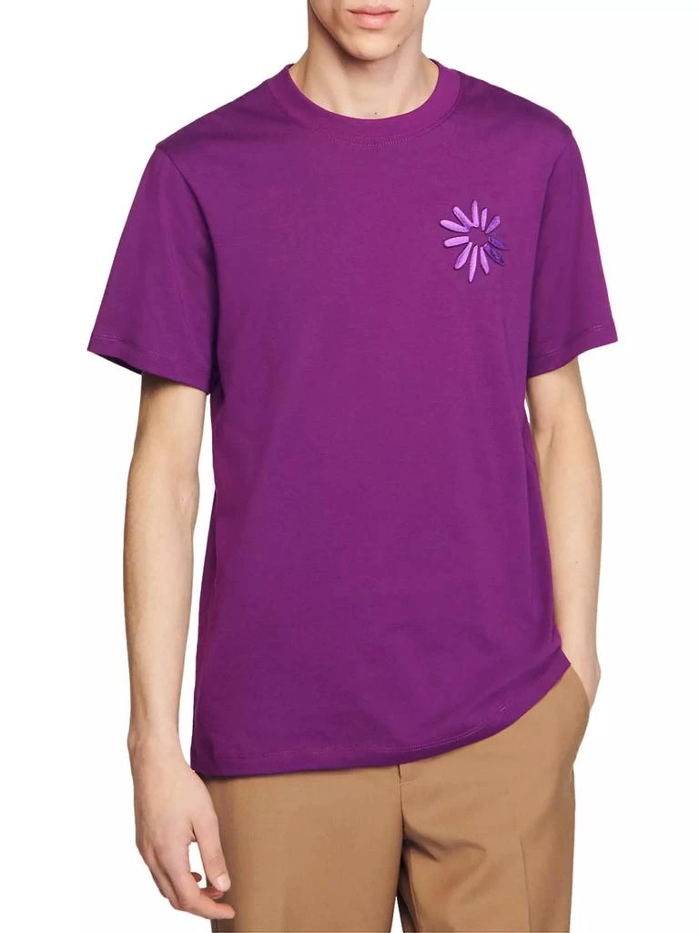 Sandro Cotton flower T-shirt 4