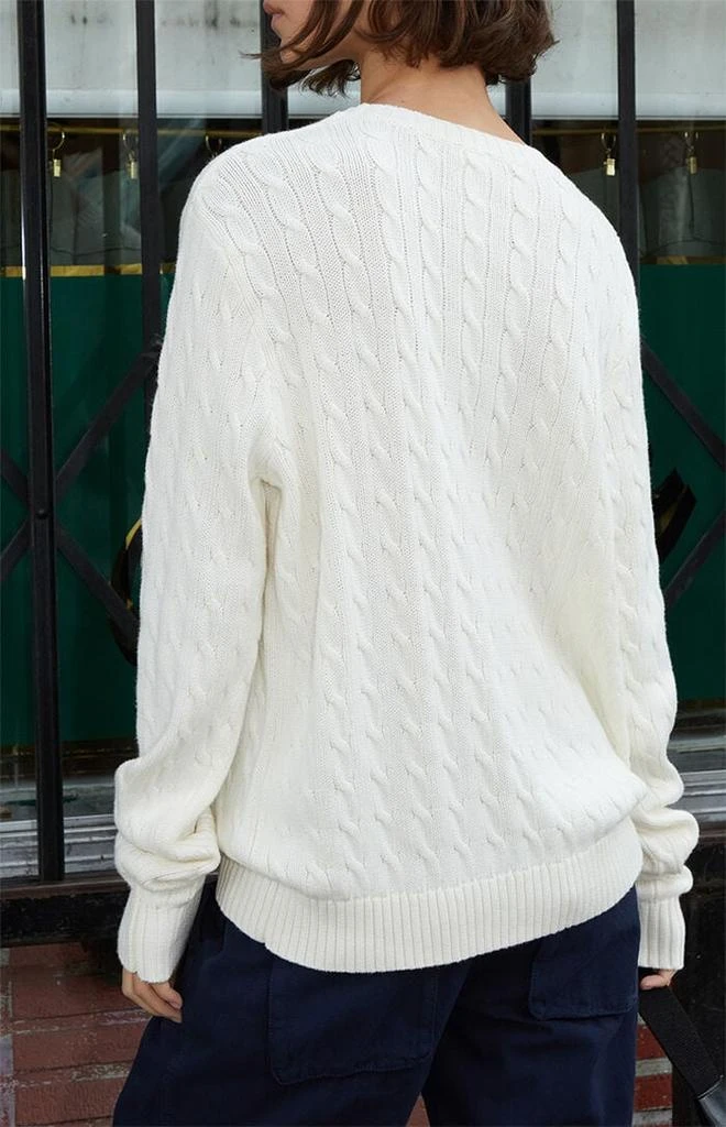John Galt White Cable Knit Sweater 4