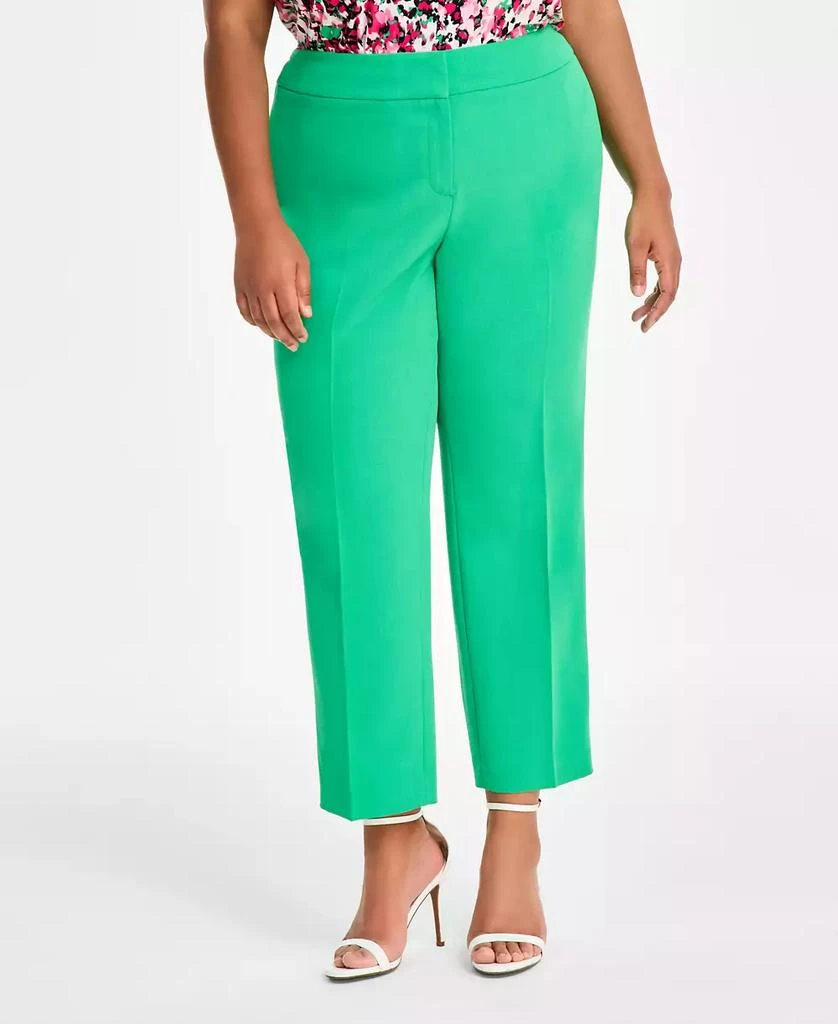 Kasper Plus Size Stretch-Crepe Straight-Fit Suit Pants 1