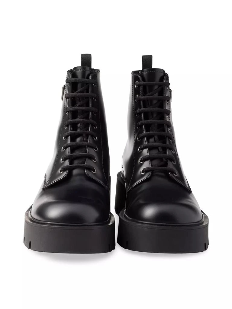 Prada Brushed Leather Combat Boots 6