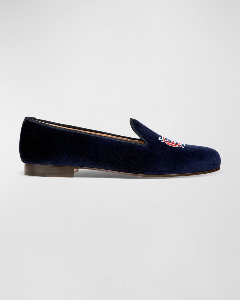 Stubbs and Wootton Men's Embroidered HYC Velvet Slippers