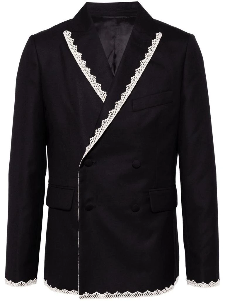 BODE Bode Lacework Double Breasted Tuxedo Jacket Clothing 1