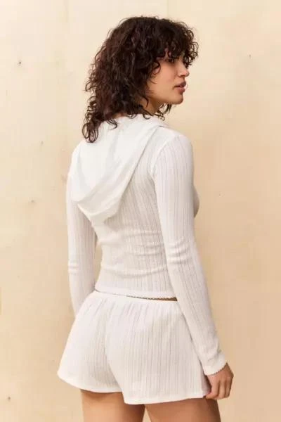 Out From Under Out From Under Pointelle Snap-Front Hooded Top 3