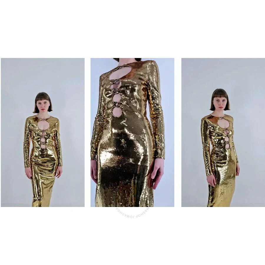 Burberry Corrine Sequin Cut-Out Maxi Dress in Gold 1