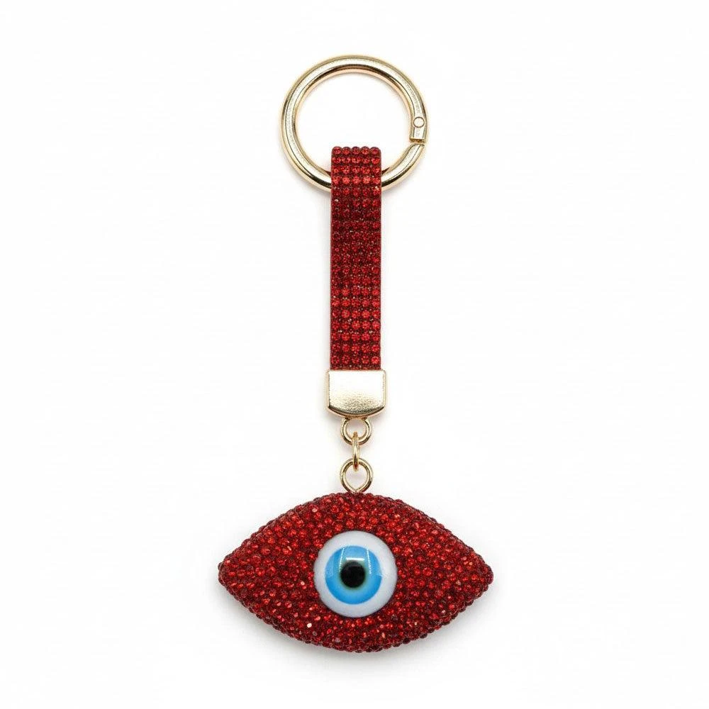 FASHNZFAB Bling Studded Evil Eye Bag Charm Keychain 5