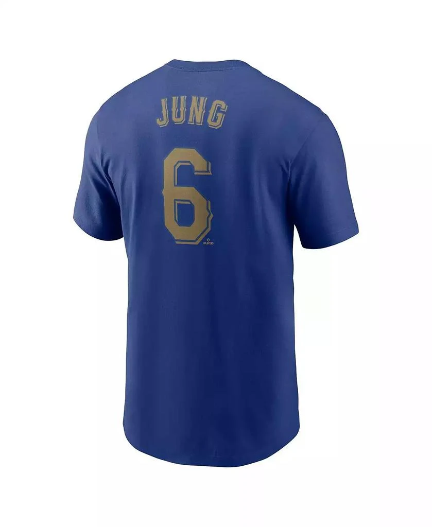 NIKE Men's Josh Jung Royal Texas Rangers 2024 Gold Collection Name Number T-Shirt 3