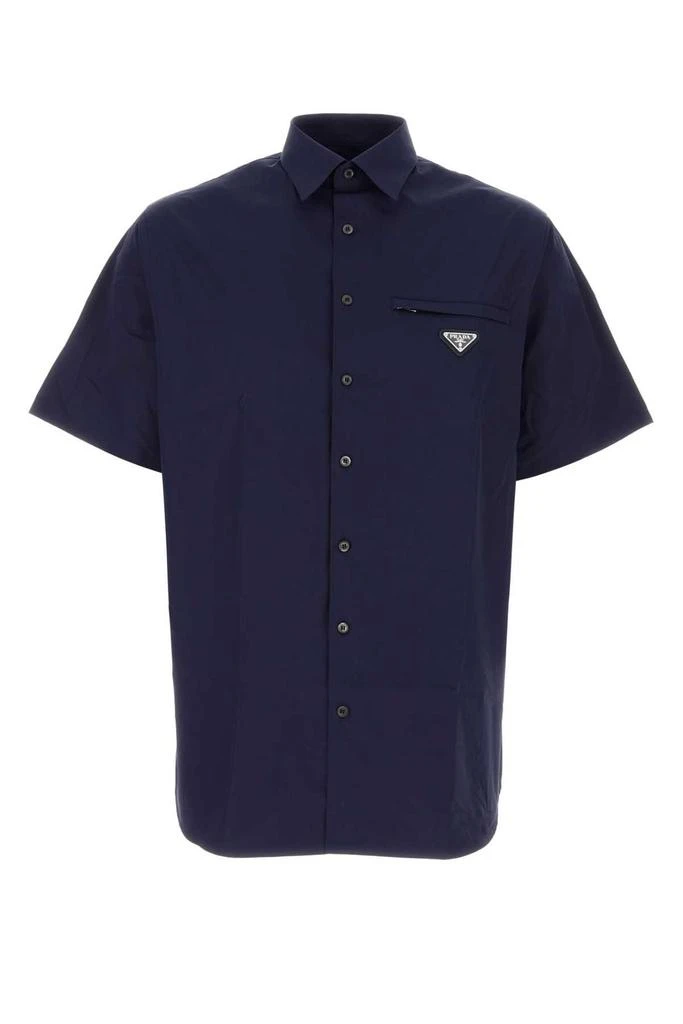Prada Prada Triangle Enamel Logo Buttoned Shirt 1
