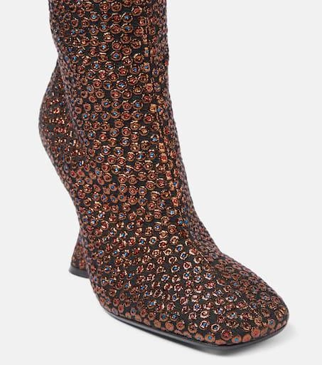 Dries Van Noten 105 glitter wedge knee-high boots 5