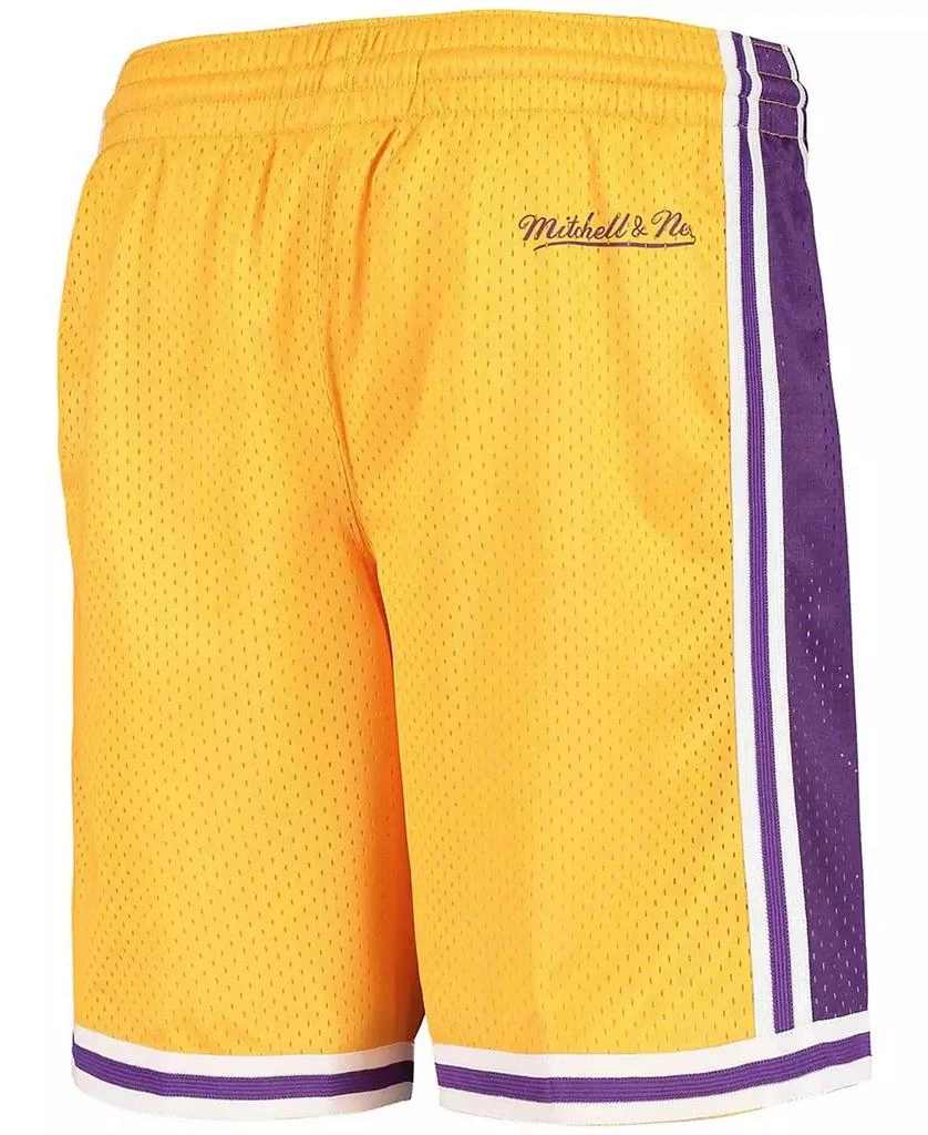 Mitchell and Ness Big Boys Gold Los Angeles Lakers Hardwood Classics Throwback Big Face Mesh Shorts 3