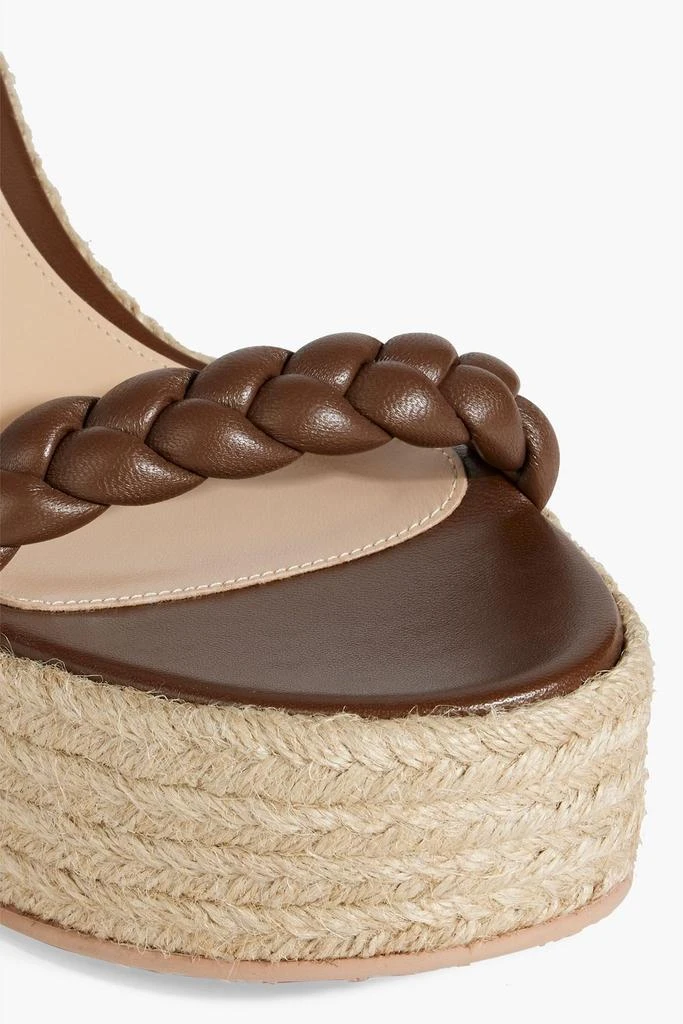 GIANVITO ROSSI Merida braided leather espadrille wedge sandals 4