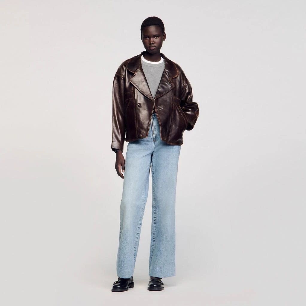 Sandro Oversized leather jacket 1