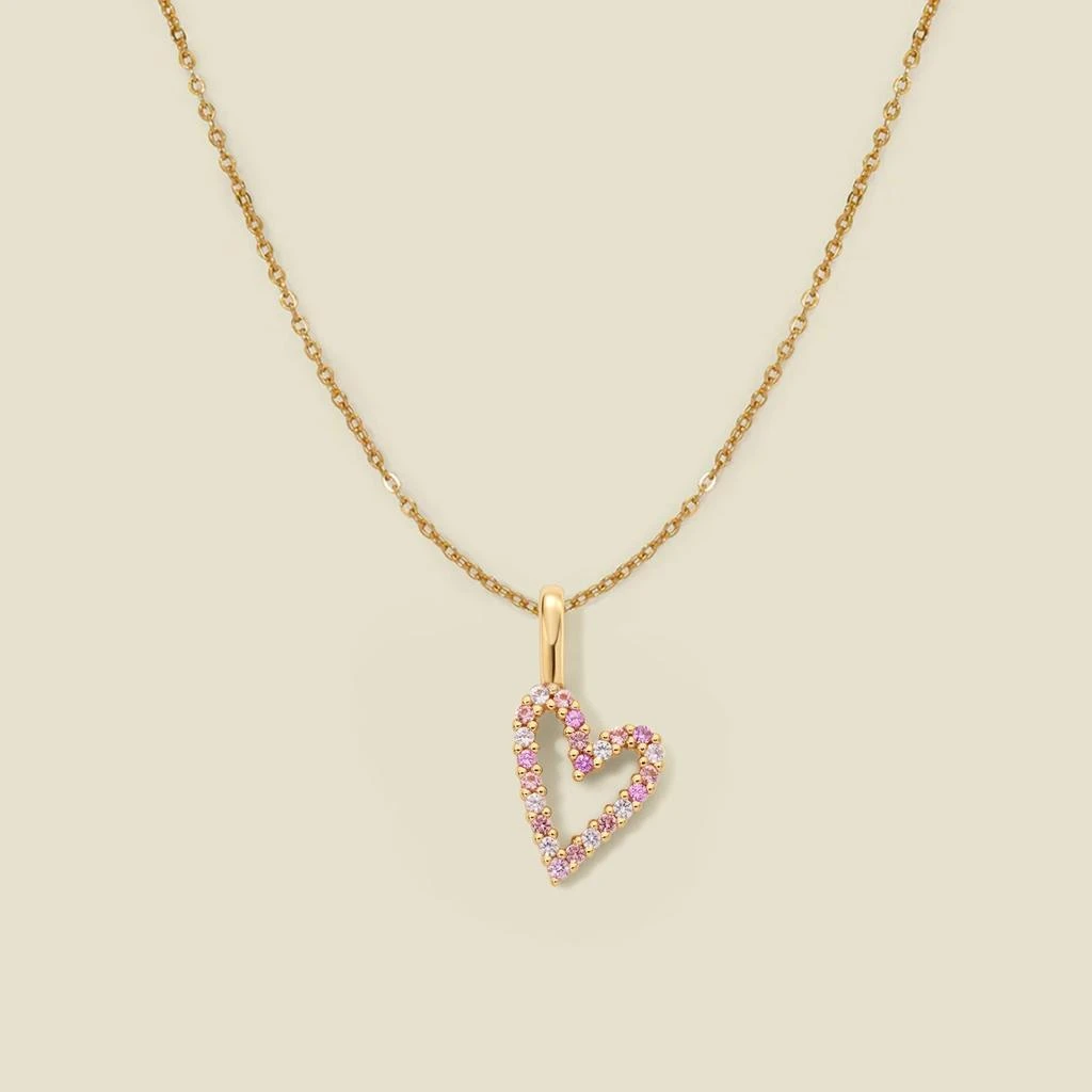 Made By Mary Pink CZ Heart Charm Necklace