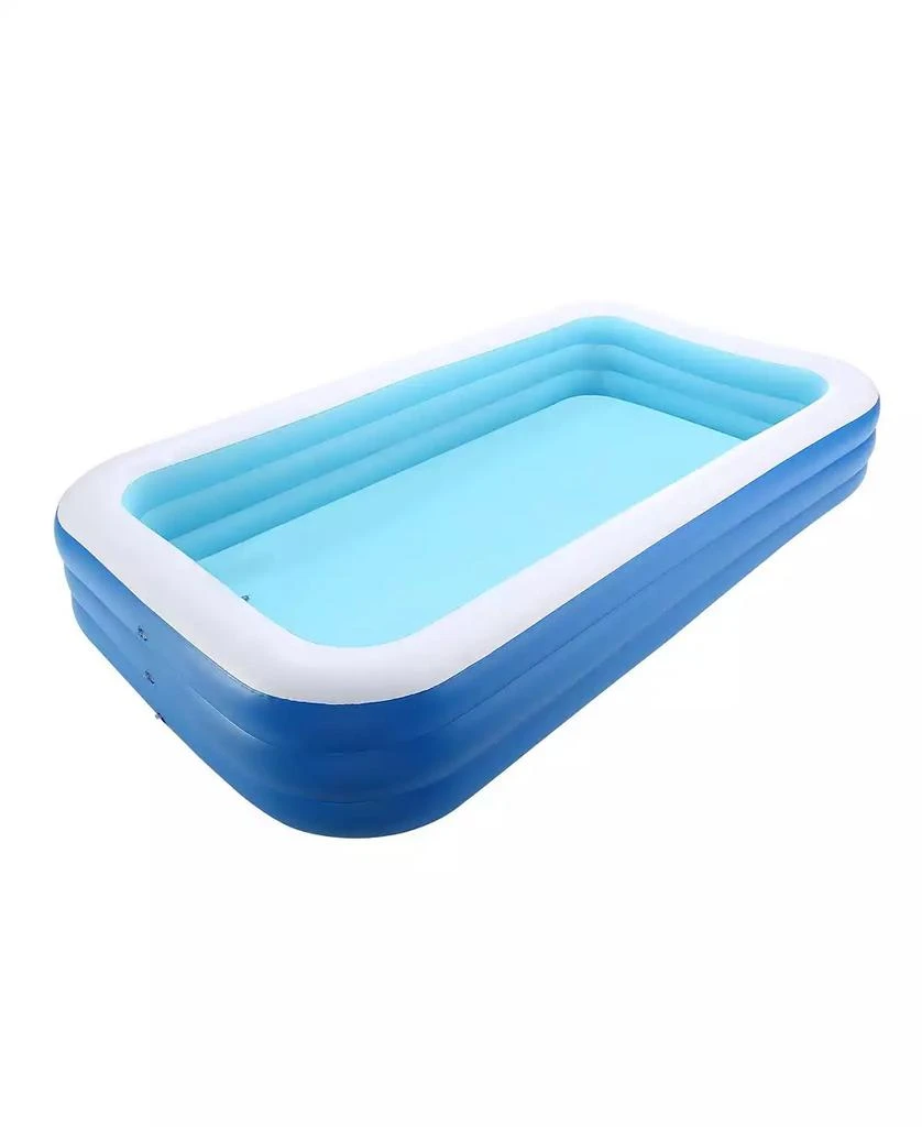GOUUN Inflatable Swimming Pool for Family, 400-Gallon Blow Up Pool with 3 Air Chambers for 4-5 People