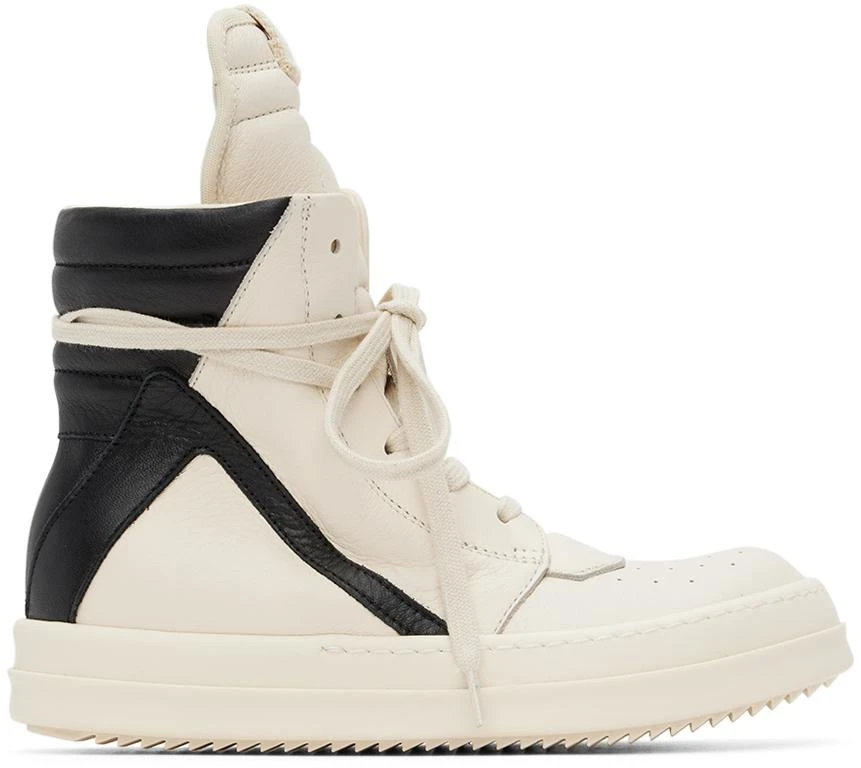 Rick Owens Kids Off-White & Black Geobasket Sneakers 1