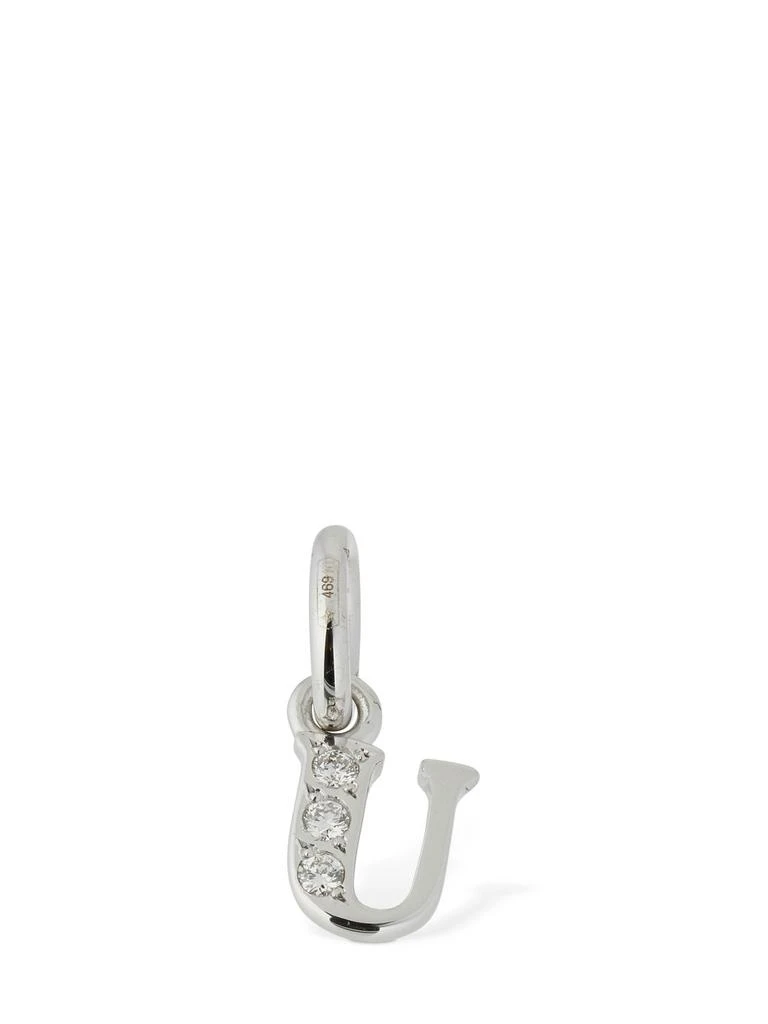 Dodo 18kt White Gold U Charm W/ Diamonds 1