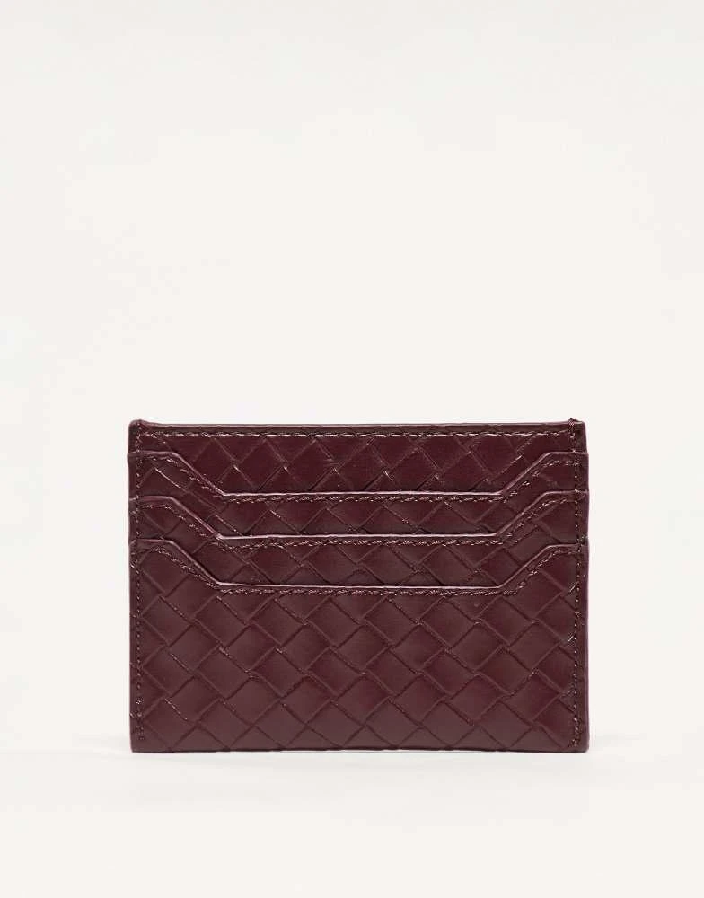 Becksondergaard Becksondergaard rallo woven card holder in burgundy 3