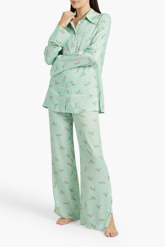 Sleeper Floral-print satin pajama pants