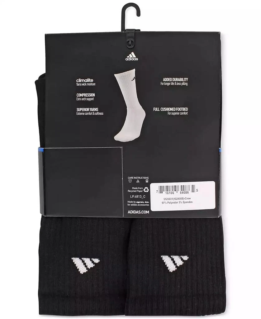 Adidas Men's Cushioned Athletic 6-Pack Crew Socks 8