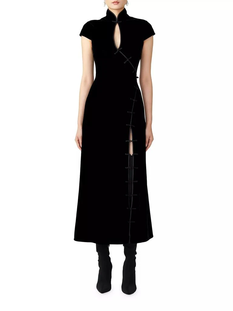 SAU LEE Vanessa Velvet Keyhole Maxi Dress 3