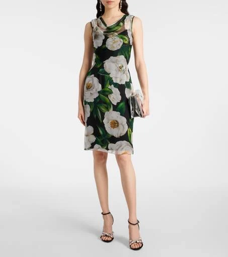 Dolce 
Gabbana Floral silk chiffon cocktail dress 2