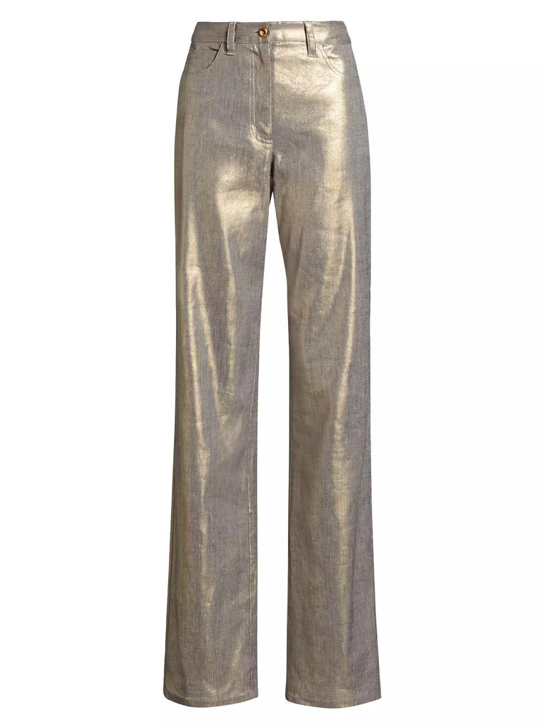 Derek Lam Larissa Metallic Linen-Blend Jeans 1