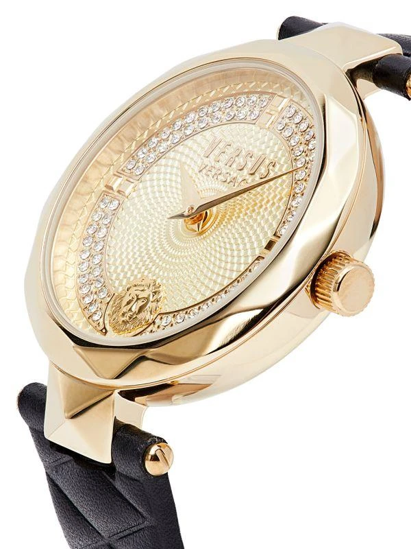 Versus Versace 36MM Covent Garden Goldtone Case, Crystal & Leather strap Watch 3