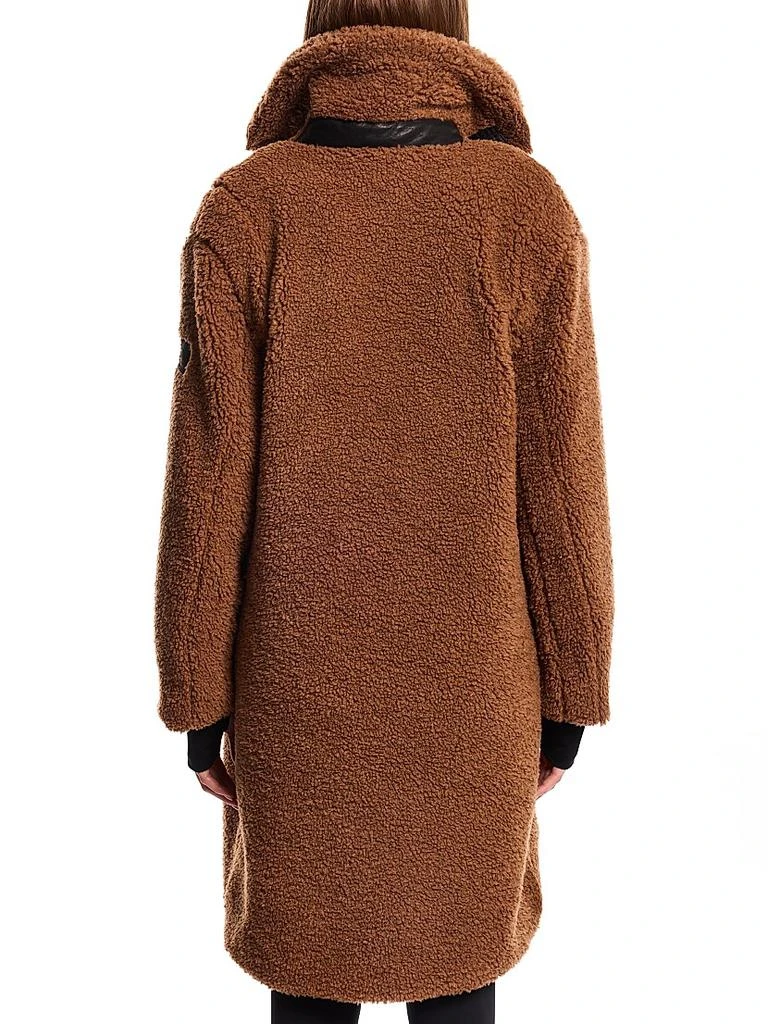 SAM. Sherpa Leather-Trimmed Coat 7