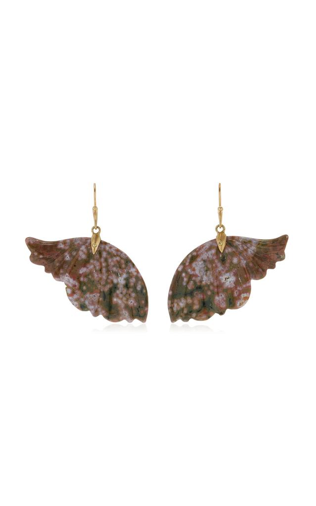 Annette Ferdinandsen Annette Ferdinandsen - Enchanted Fairy Wing 18K Yellow Gold; Jasper Earrings - Gold - OS - Moda Operandi - Gifts For Her
