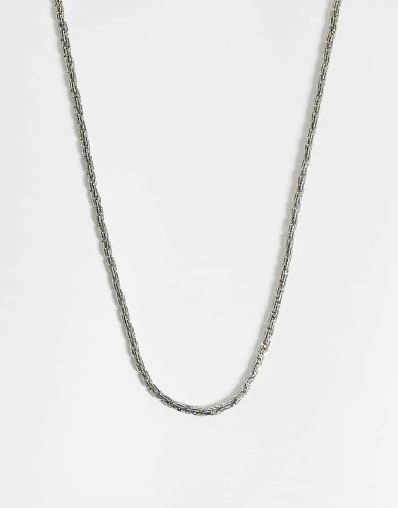 ASOS ASOS DESIGN multi link rope chain necklace in silver