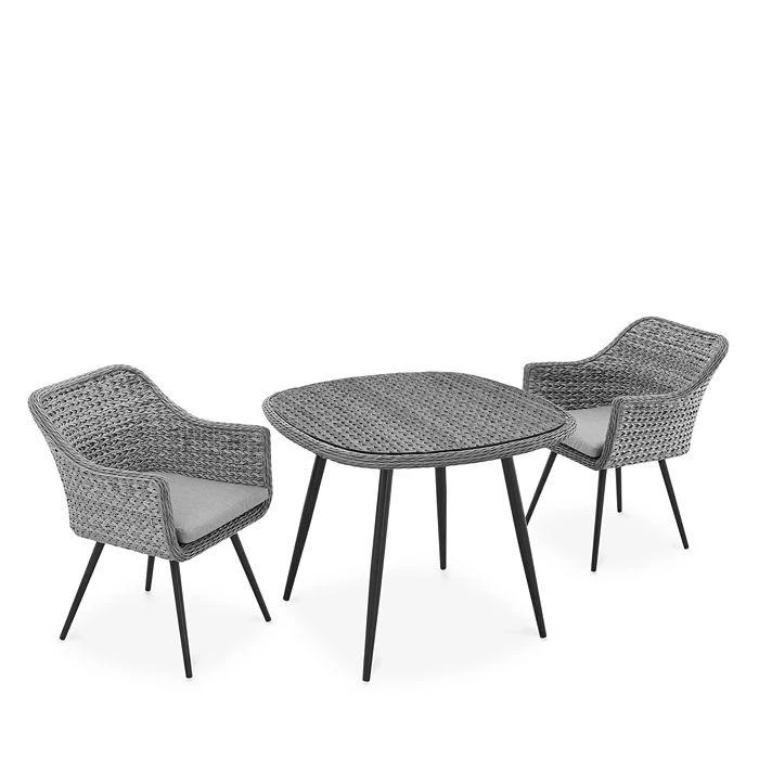 Modway Endeavor 3 Piece Outdoor Patio Rattan Dining Set 7