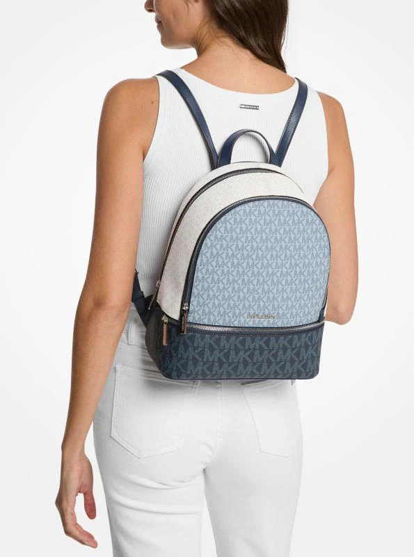 Michael Kors Rhea Medium Color-Block Signature Logo Backpack 4