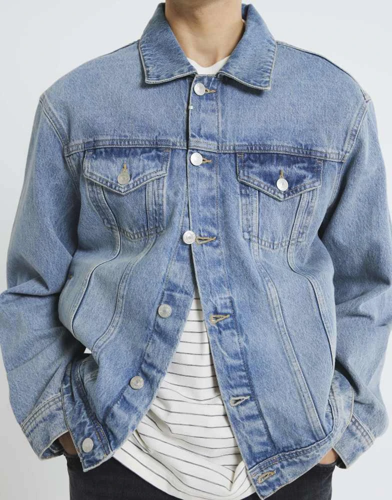 River Island River Island Regular fit denim jacket in blue 1