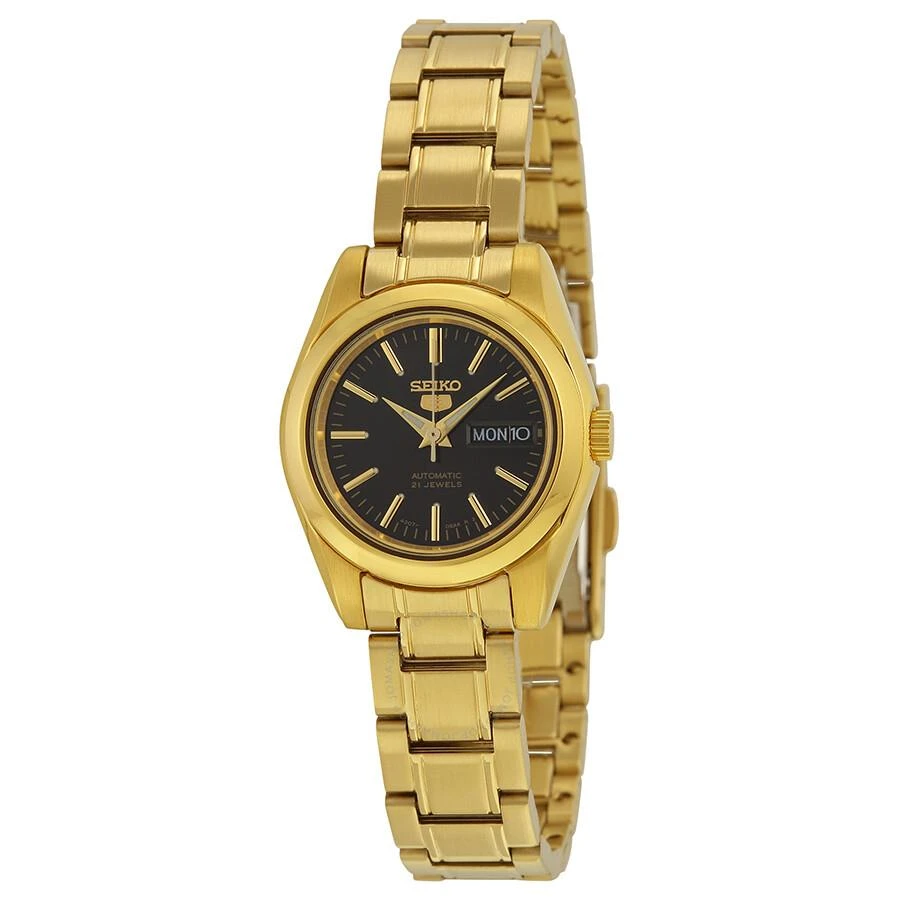 Seiko 5 Automatic Black Dial Gold-tone Ladies Watch SYMK22 1