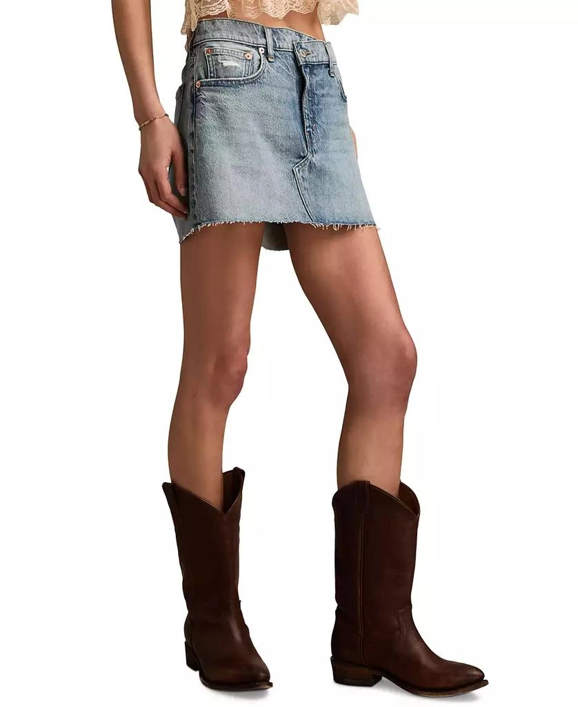 Lucky Brand Women's Crossover Cutoff Denim Mini Skirt 3