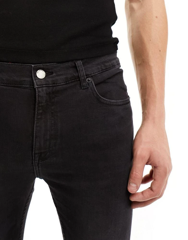 Shop Dr Denim Chase skinny fit jeans in dark worn black on Sale at