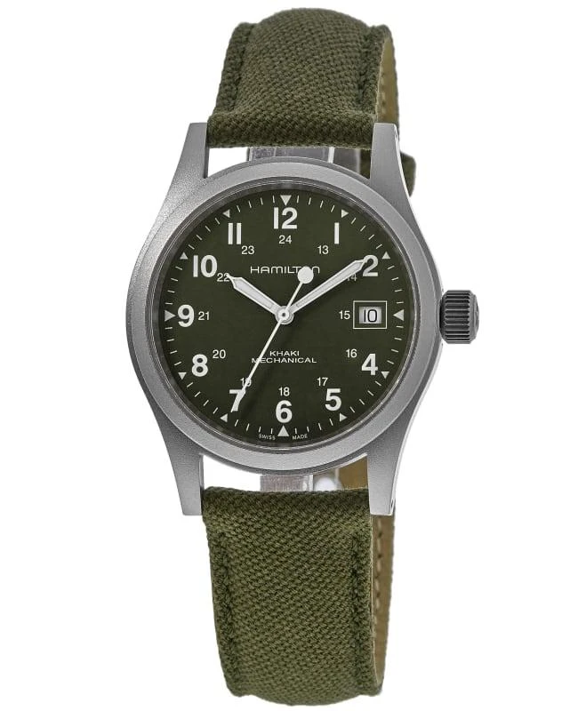 Hamilton Hamilton Khaki Field Mechanical Green Dial Fabric Strap Men's Watch H69439363 1