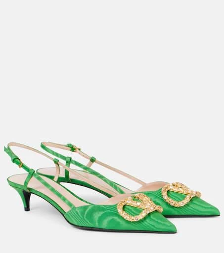 Valentino VLogo 40 satin slingback pumps 1