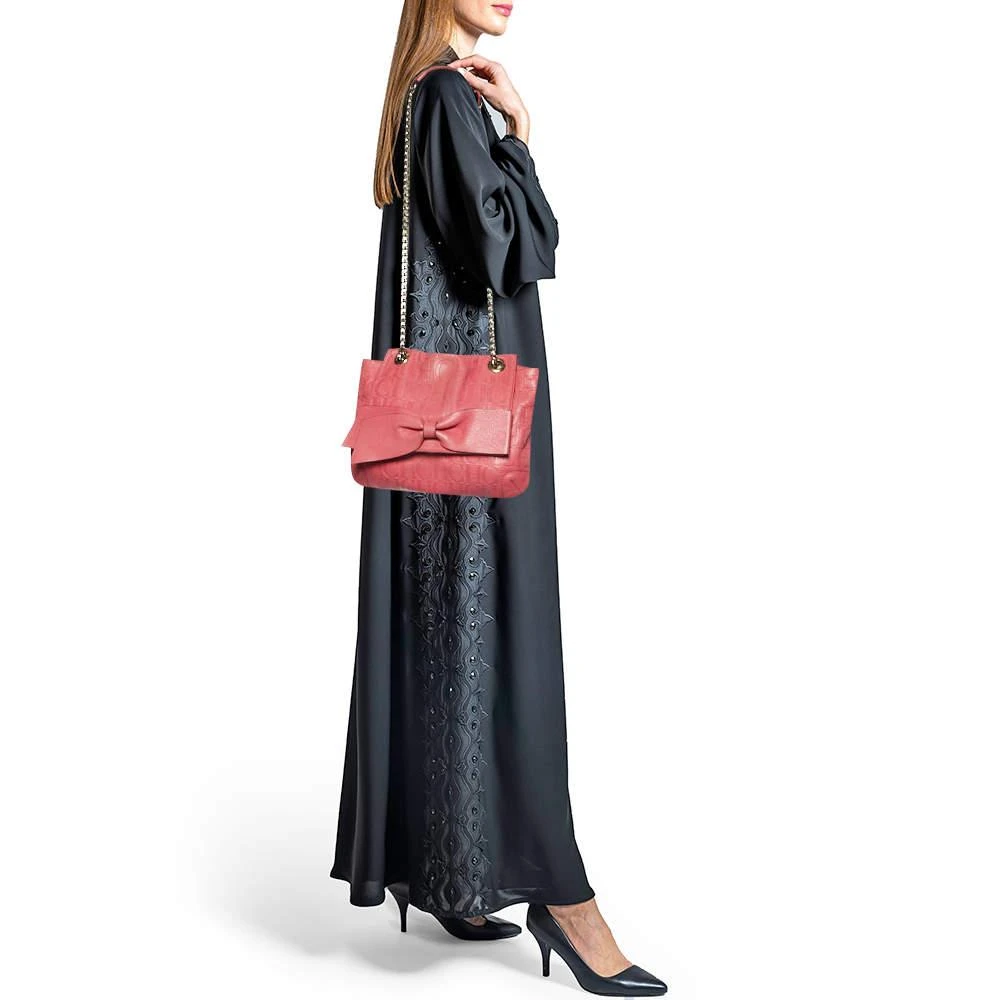CH Carolina Herrera CH Carolina Herrera Pink Monogram Embossed Leather Audrey Shoulder Bag 2