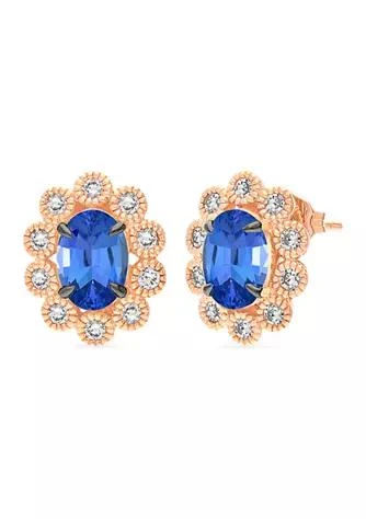 Le Vian 1.37 ct. t.w. Blueberry Tanzanite®, 1/3 ct. t.w. Nude Diamonds™ Earrings in 14K Strawberry Gold®