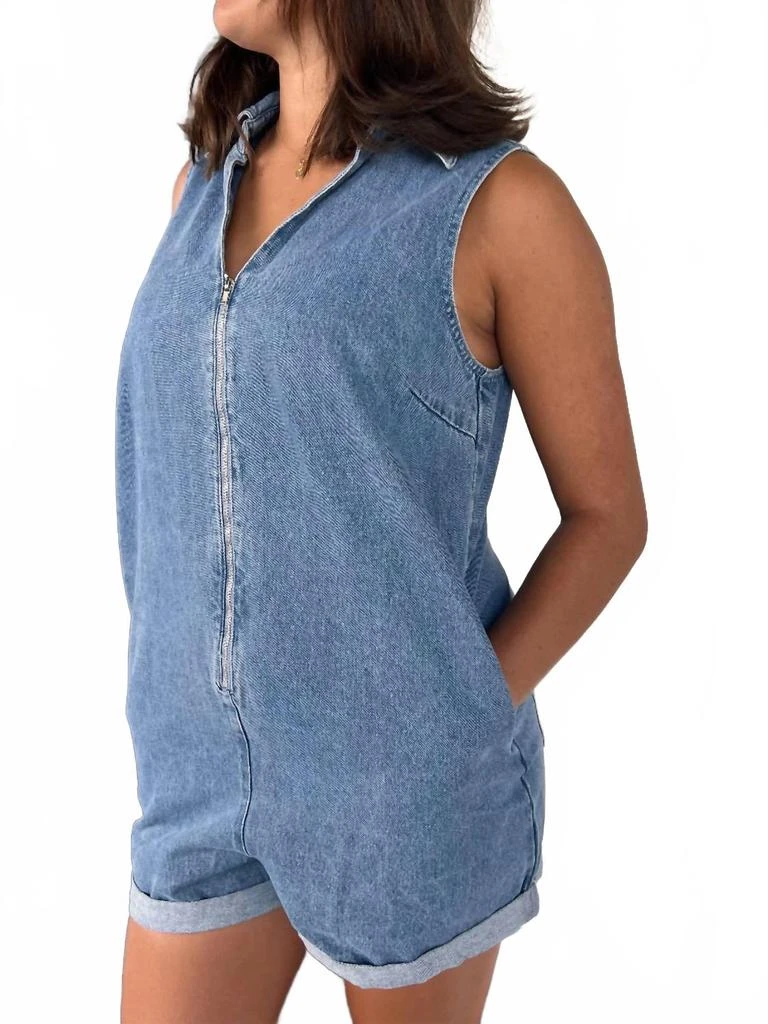 Show Me Your Mumu Jett Denim Romper In Blue 3