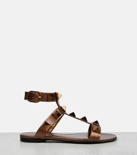 Valentino Roman Stud metallic leather sandals 6