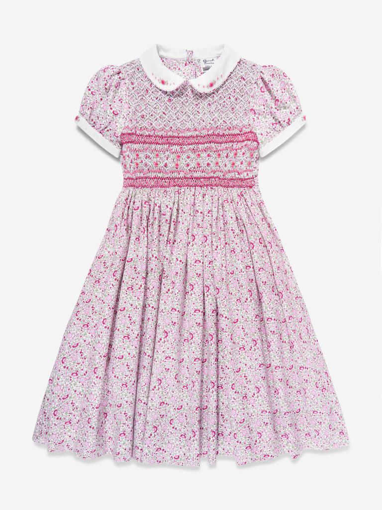 Sarah Louise Sarah Louise Girls Floral Smocked Dress in Multicolour