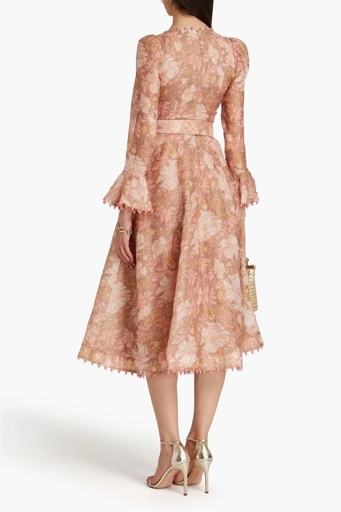 Zimmermann Bead-embellished floral-print linen and silk-blend midi dress 3