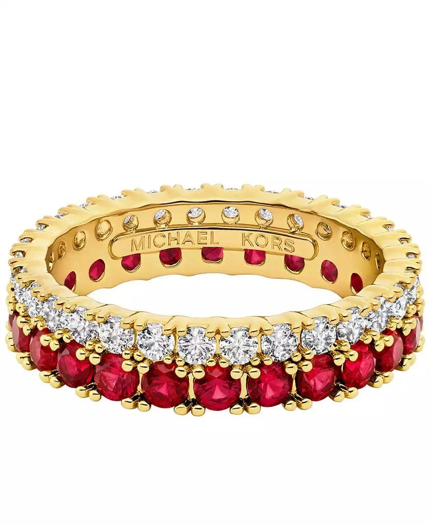 Michael Kors Gold Tone Pavé Tennis Ring 2